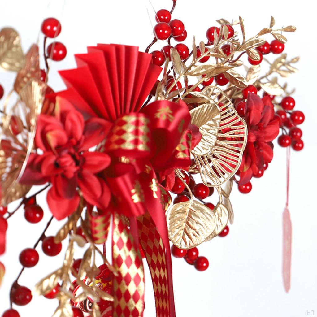 Chinese Year Decoration Handcraft Metal Wreath Traditional Hanging Pendant Holiday