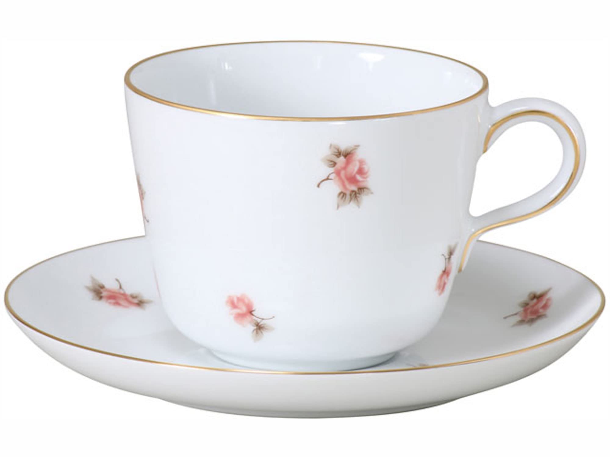 

Okura Artwork Small Flower Morning Cup & Saucer, Coffee/Tea, Approx. 295cc, Made in Japan, 26c/5211