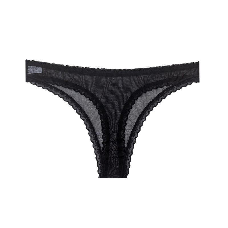 Ultra-Thin Transparent Low Waist Thong - Women's One-Piece T-Back Underwear