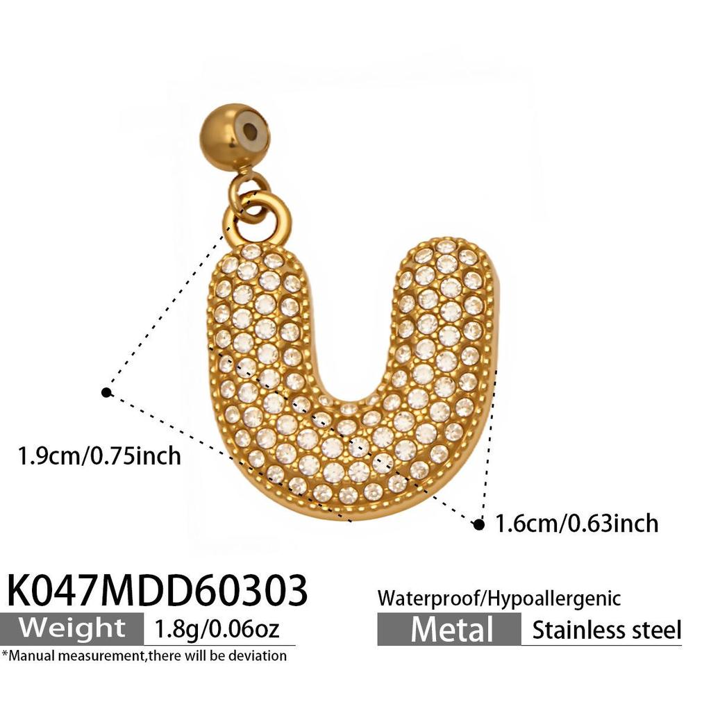 18K Gold-Plated Zircon Alphabet Pendant Necklace – Elegant European & American Style Jewelry