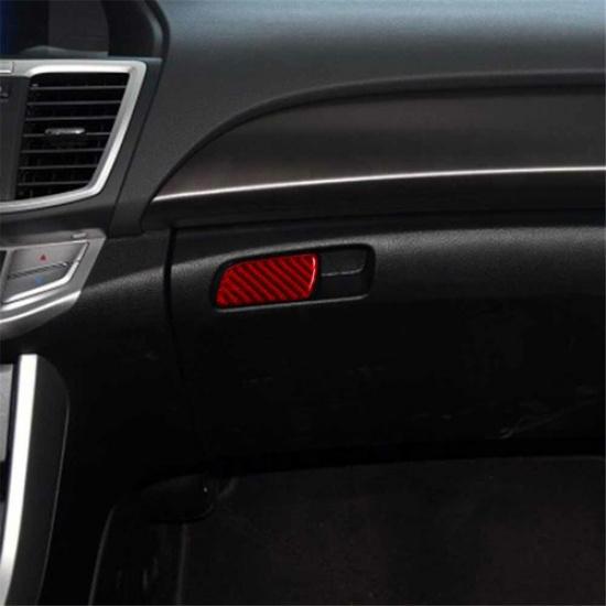 Red Carbon Fiber Glove Box Handle Cover Trim For Honda Accord 2013-2017 Type A