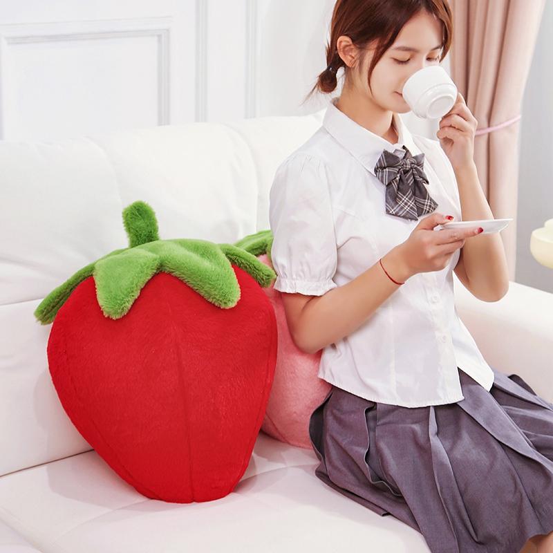 1pc 23/35cm Strawberry Pillow Plush Toy Handmade Doll Cartoon Anime Cute Cushion Home Decoration Children's Birthday Gift Toy