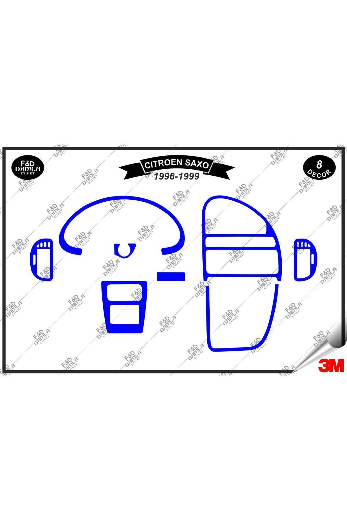 

Citroen Saxo 1996-1999 Torpido Konsol Trim Göğüs Maun Kaplama Set 8 Parça Mavi