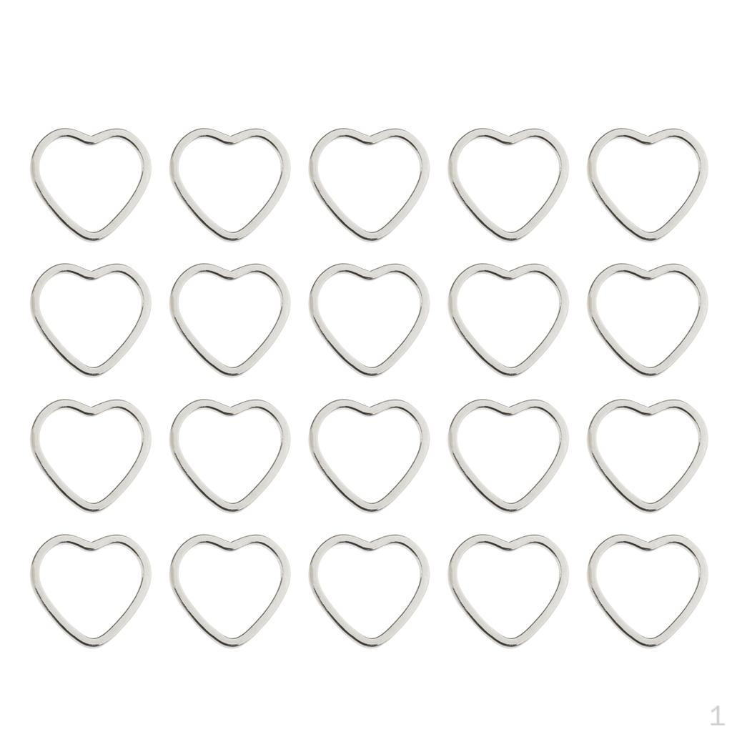 Pack of 20PCS Alloy Heart Shape Findings Charms For Jewelry Bracelet Necklace Earrings Making Craft