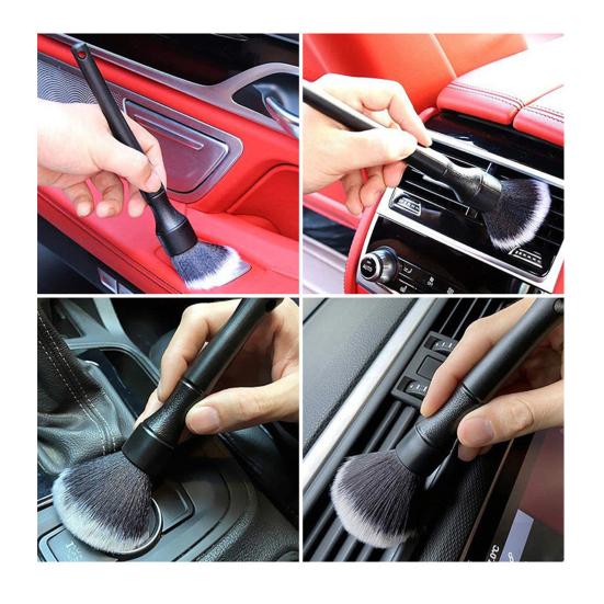 Car Interior Cleaning Brush Soft Nylon Bristle Dust Remover for Air Vents & Crevices Scratch-Free Long Handle Detailing Tool for Dashboard
