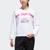Adidas Neo Letter Print Sports Crew Neck Sweatshirt Women Sweatshirt White GP5871