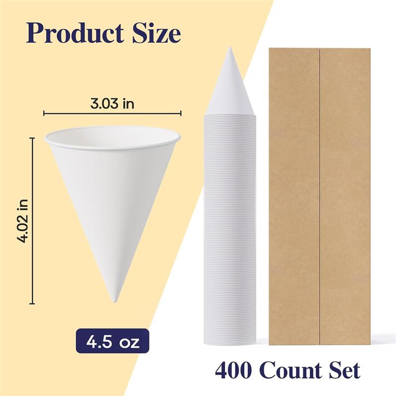 Good-200 Count 4.5 OZ Snow Cone Cups Ideal For Water, Ice Cream, Shaved Ice - Perfect For Parties, Gyms