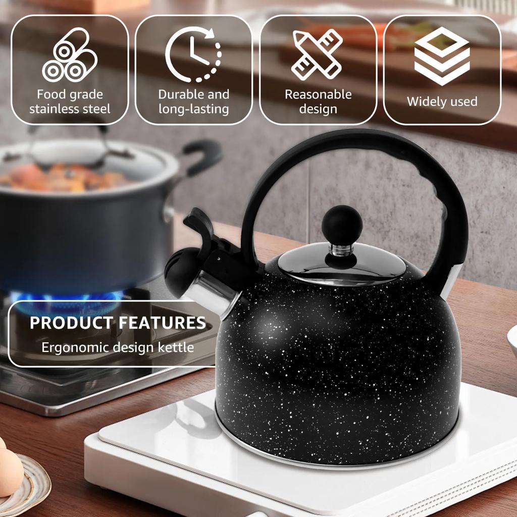 Whistling Kettle Gas Induction Cookers 2L Stove Top Kettle Stainless Steel Stove Top Tea Kettle Rapid Boiling Stove Top Tea Pots