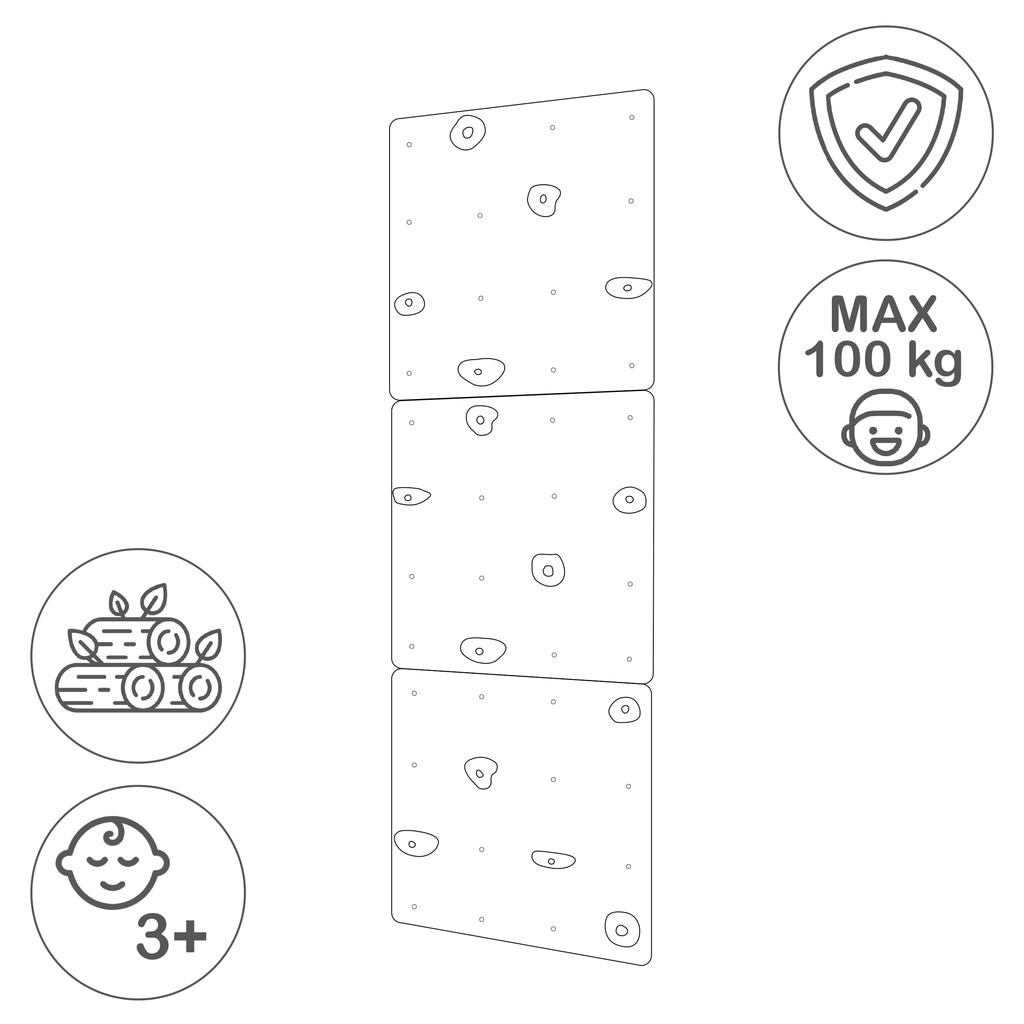 Climbing Wall Square 3 White - Coloured Grips