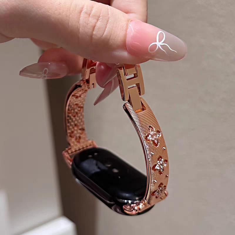 New Bling Elegant Bracelet Metal Link For XIAOMi Band 10 9 Strap For Mi Band 8 New Design Bracelet NFC Wristband Accessories