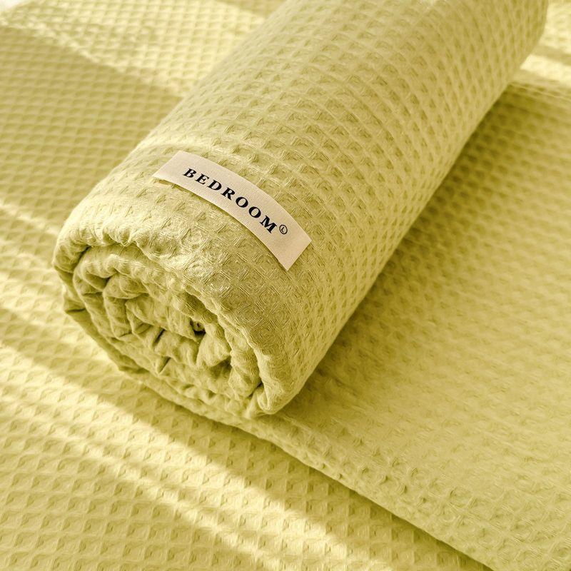 Ultra-Soft Washed Cotton Waffle Dorm Duvet Cover & Pillowcase Three-Piece Set