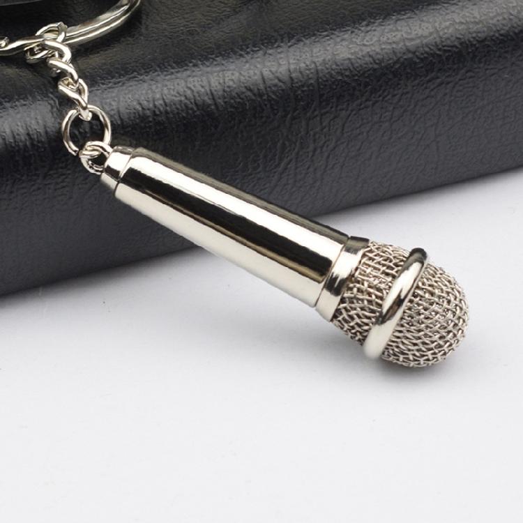 Simulation Mic Keyring Miniature Pocket Sized Microphone Keychain for Music Lovers Stylish Key Accessory Bag Ornament
