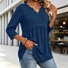 Women's Fashion Casual V-Neck Three-Quarter Sleeve Shirt