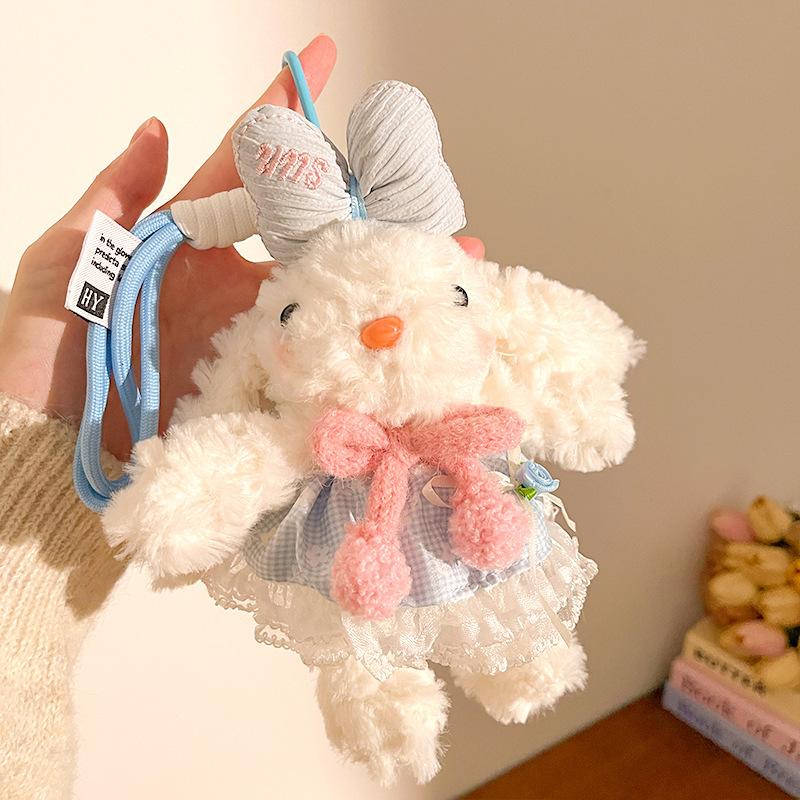 

Cute Lolita Style Plush Bunny Doll Girly Heart Bowknot Pearl Decoration Bag Pendant Car Plush 4976【High18cm】