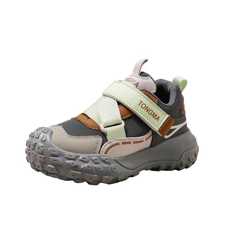 Children's Velcro Leather Sneakers for Spring and Autumn – Boys' Sports and Hiking Shoes