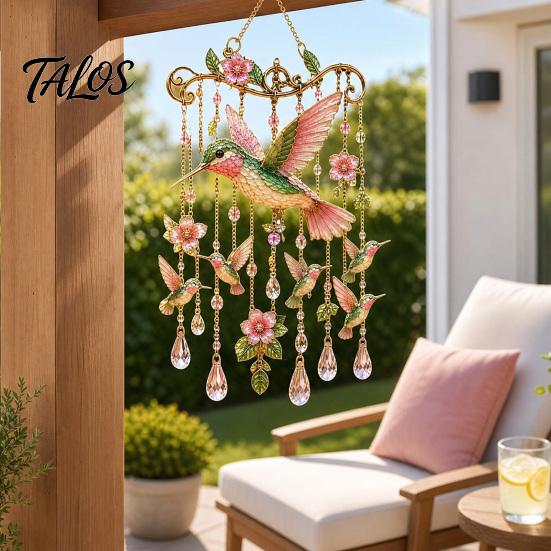 Nature-inspired Wind Chime Outdoor Bird Chimes, Decorative Hanging Pendants, Acrylic Garden Ornament Window Hangings for Porch Patio Decorations Cozy