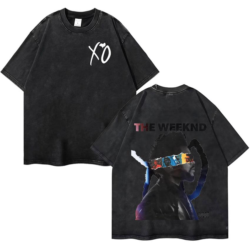Camiseta Clásica Oversize Lavada Vintage XO de The Weeknd para Hombre y Mujer Camisetas de Manga Corta de Alta Calidad Camisetas Acogedoras para Adolescentes