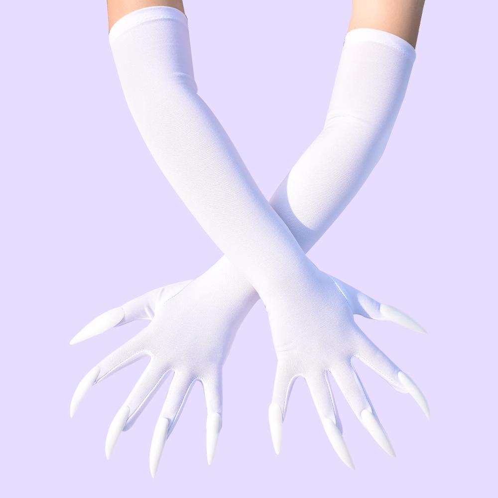47cm Halloween Claw Gloves with Long Fingernails for Cosplay and Pranks