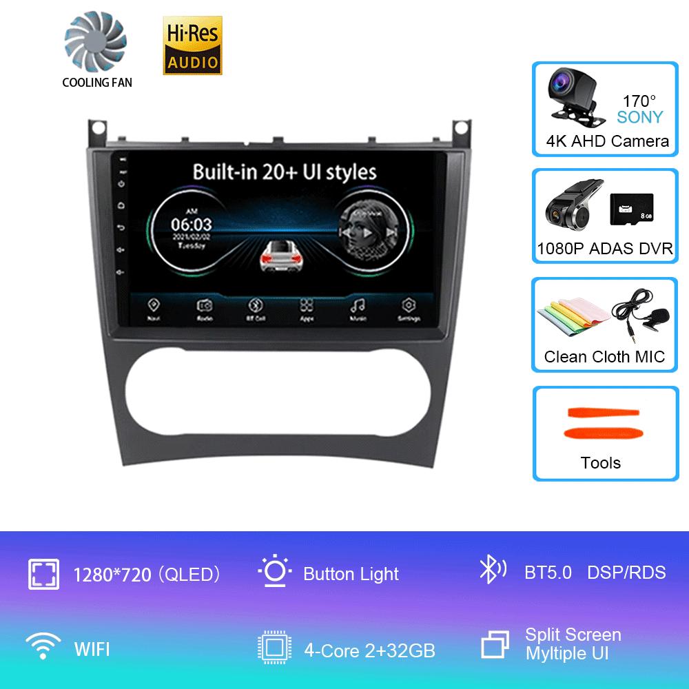 Pentru Mercedes/Benz/CLK/W203/W209/W219 W169 A160 C180 C200 Navigație GPS Player video Auto Radio 8+128G Android 14 Video pentru mașină
