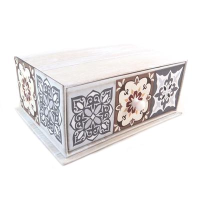 [P9414] - Μπεζ καφέ 'Boho' Κοσμηματοθήκη - 16x11. 5x6. 5 εκ.