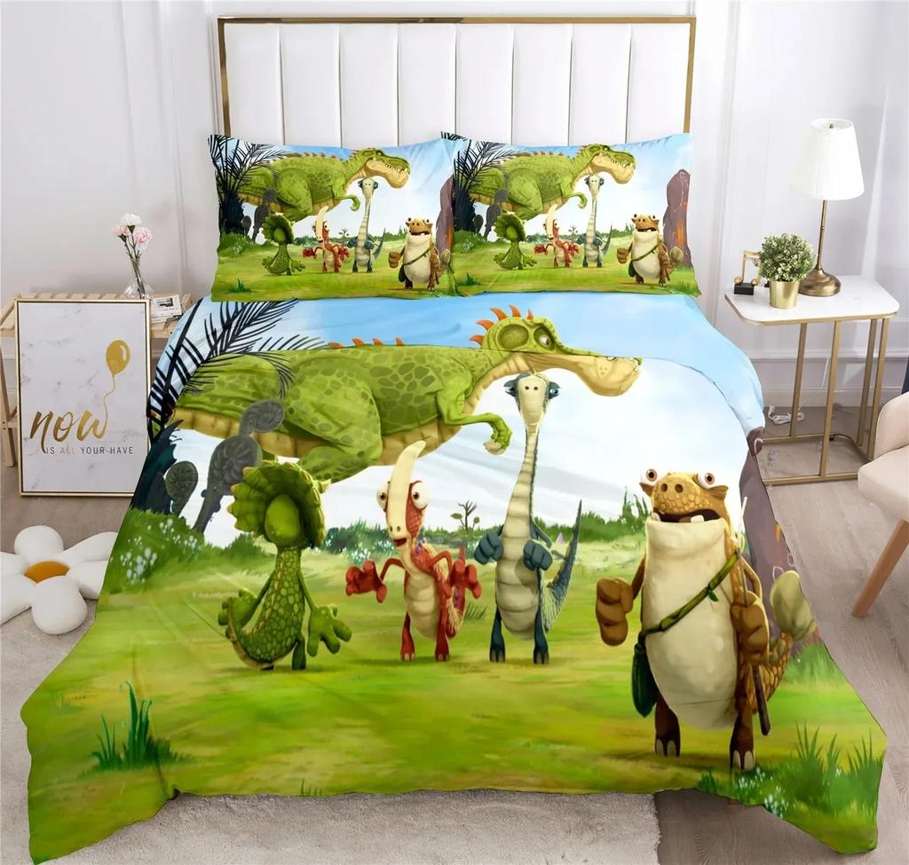 Duvet Cover Pillowcase Dinosaur Bedding Set Adult Boy Girl Bedroom Decor Kids Single Double Large Comforter Sets