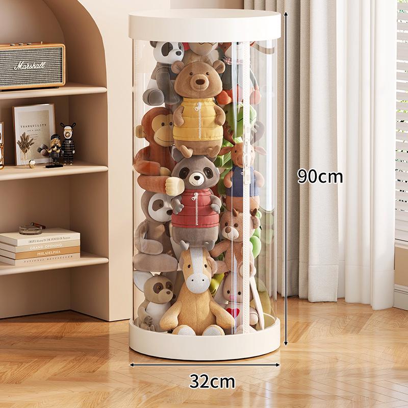Large Capacity Transparent Toy Storage Bucket for Dolls and Plush Toys