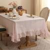 Elegant Nordic Vintage Lace Trim Tablecloth Dining Table Coffee Dustproof Heat Resistant Decorative Cover