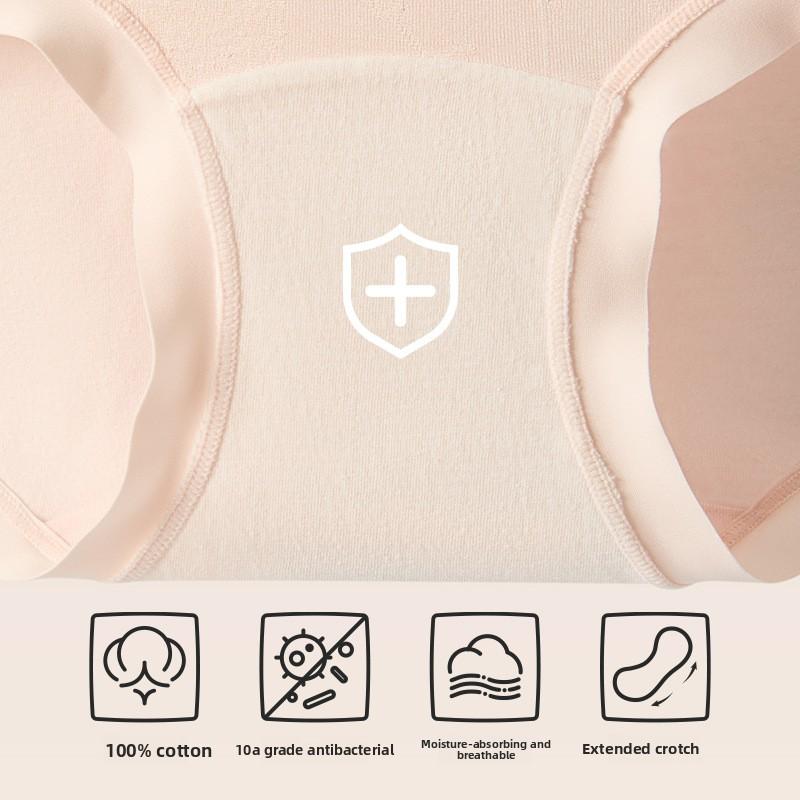 Large Size Female Spring and Autumn Jacquard Breathable 10A Antibacterial Middle Waist Triangle Briefs