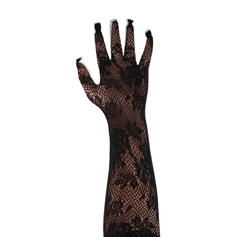 Fishnet Lace Flower Gloves Thin Mesh Hollow Gloves Elegant Summer Mittens  Riding