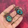 Kupfer Chrysokoll Ohrring Kupferdraht umwickelter Ohrring Handgemachte Edelsteinohrringe Kupferschmuck Zarter Ohrring Geschenke für sie Drahtschmuck