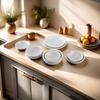 White Ceramic 4.75-inch Sauce & Vinegar Dish Set