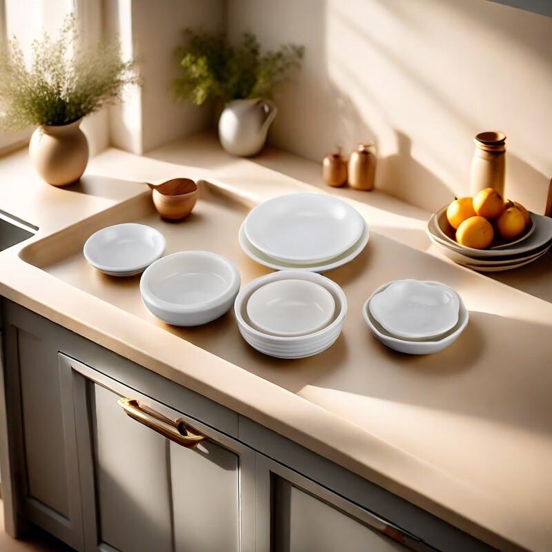 White Ceramic 4.75-inch Sauce & Vinegar Dish Set