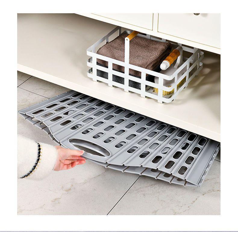 Foldable Plastic Laundry Basket for Clothes and Toys - Hollowed-Out Design for Bathroom Storage
