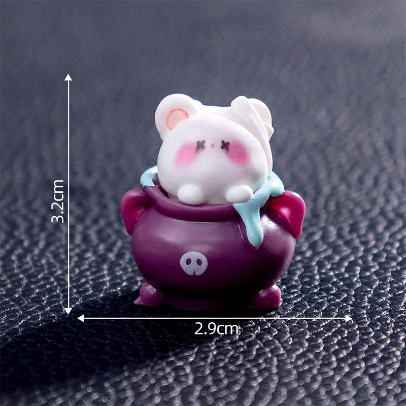 Mini żywiczna statuetka ducha, dyni, zwierzęcia na Halloween, mikro krajobraz, dekoracje na biurko do domu, samochodu