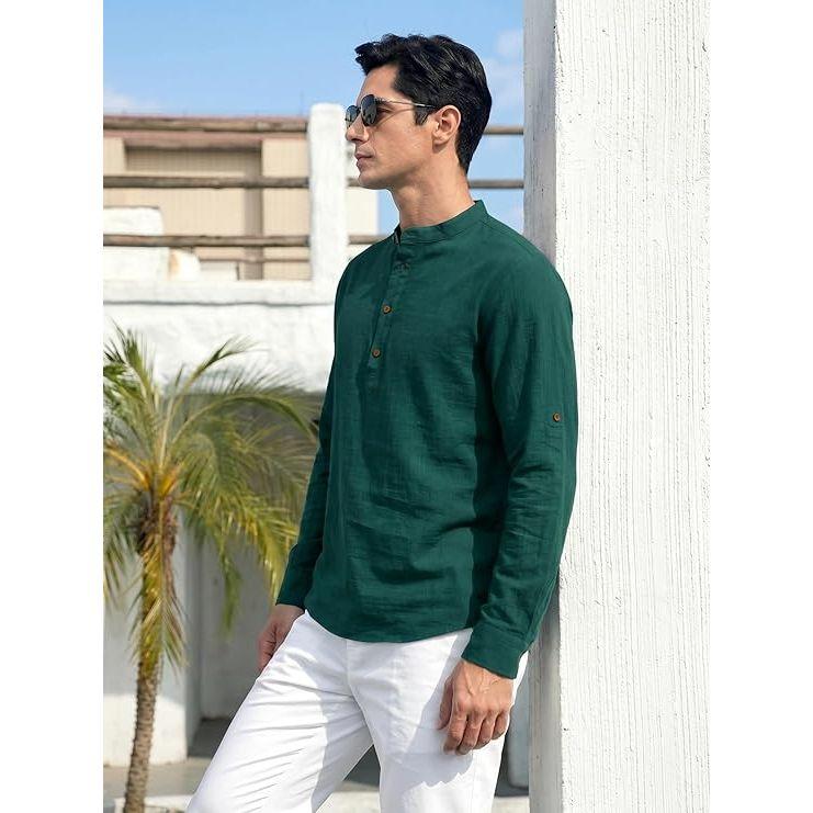 Men's Cotton Blend Full Sleeve Kurta Shirts Pack of 1 Designed for Festive Moments, Cultural Functions, or Casual Gatherings