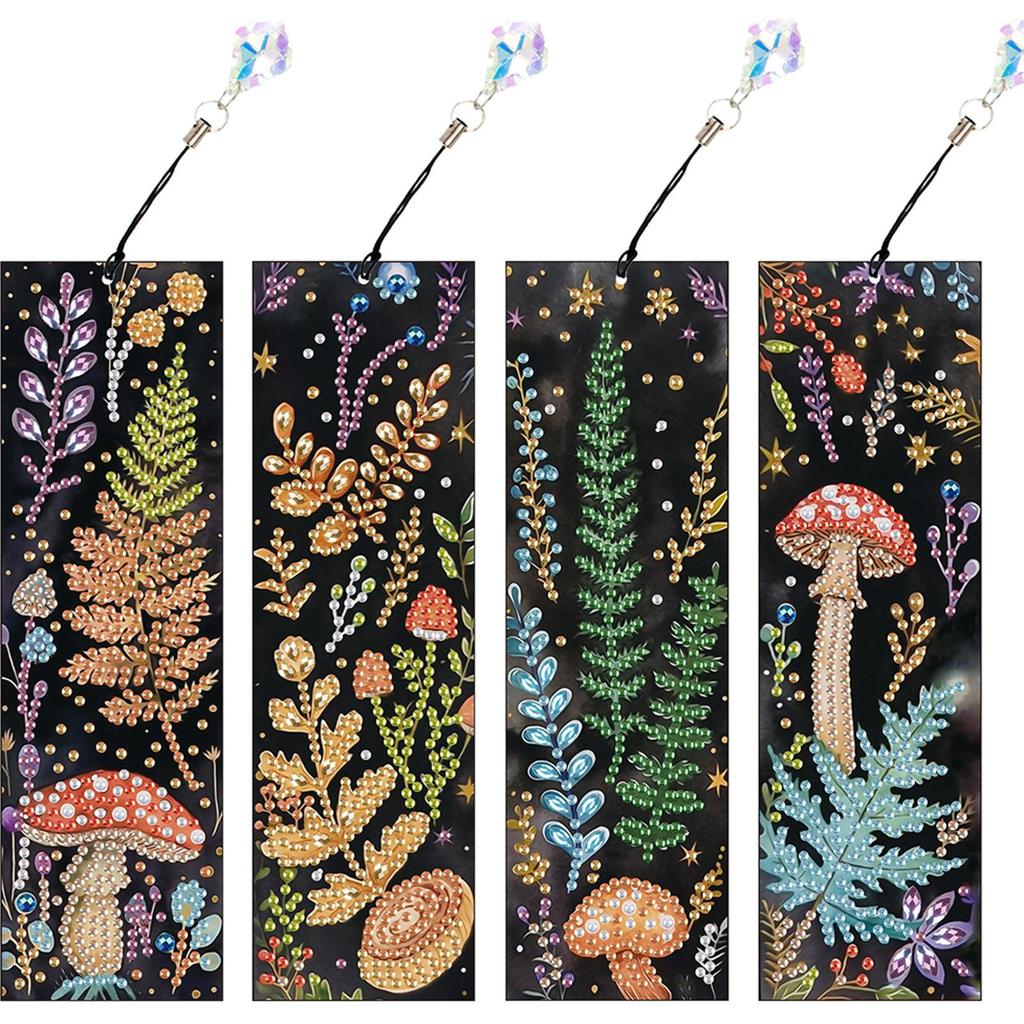 4Pcs DIY with Butterfly Pendants Diamond Painting Art Bookmarks Gift for Book Lovers Mosaic Art Supplies