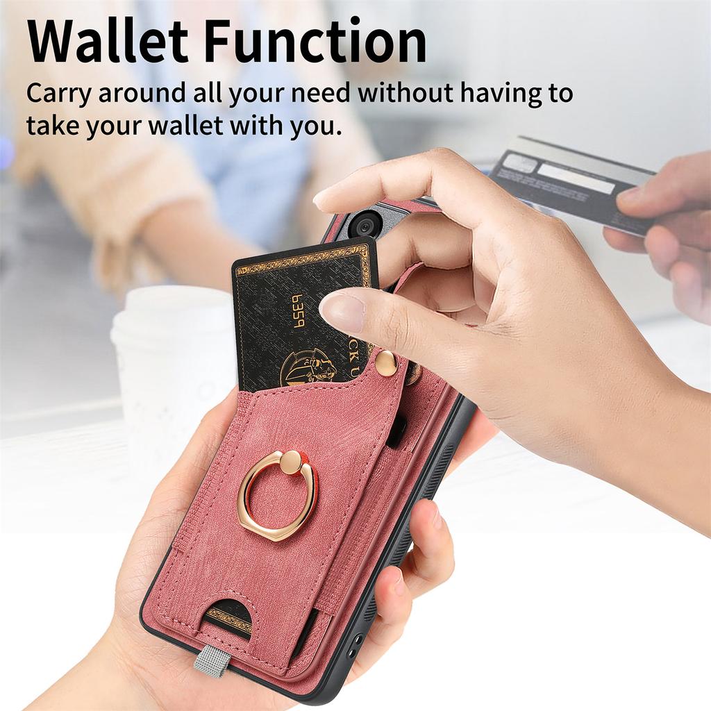 D6 For OnePlus 12 5G Case Leather+TPU Phone Cover with Ring Kickstand Card Bag