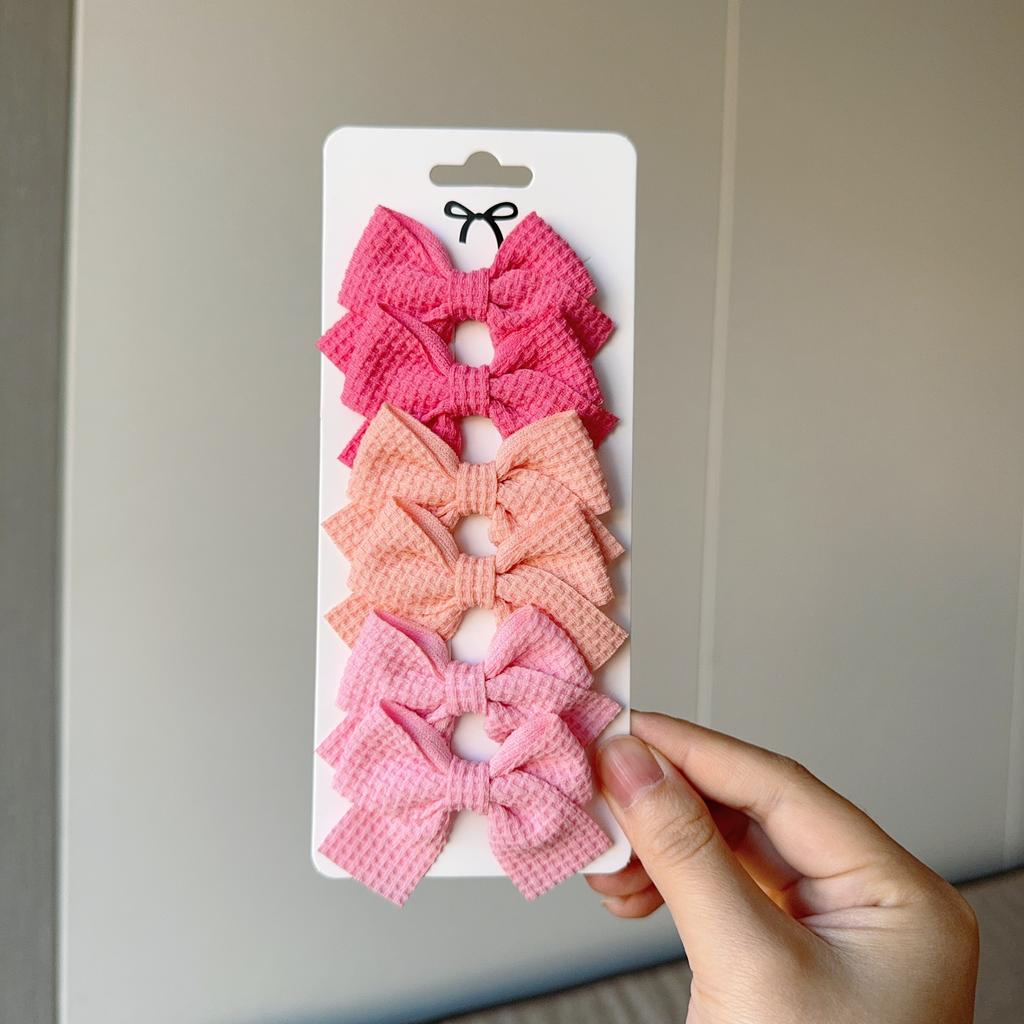 6Pcs/lot Solid Color Ribbon Baby Bows Hair Clips for Baby Girls Handmade Bowknot Hairpin MiNi Barrettes Kids Hair Accessories