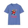 Unisex Softstyle T-Shirt Minimal Penguin Candy Cane Ice Skating Christmas Fun