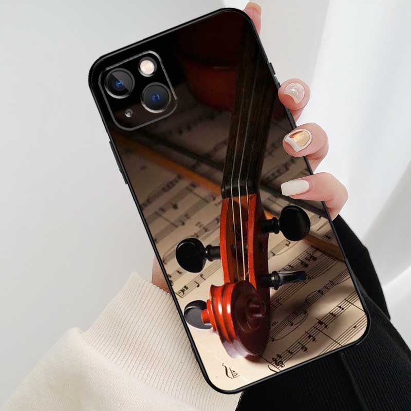 Elegant Violins Bow Sheet Music Phone Case For iPhone 17 Pro Max 16 15 14 11 12 13 Pro Max mini 15 16 Plus 16e 17 Air Cover