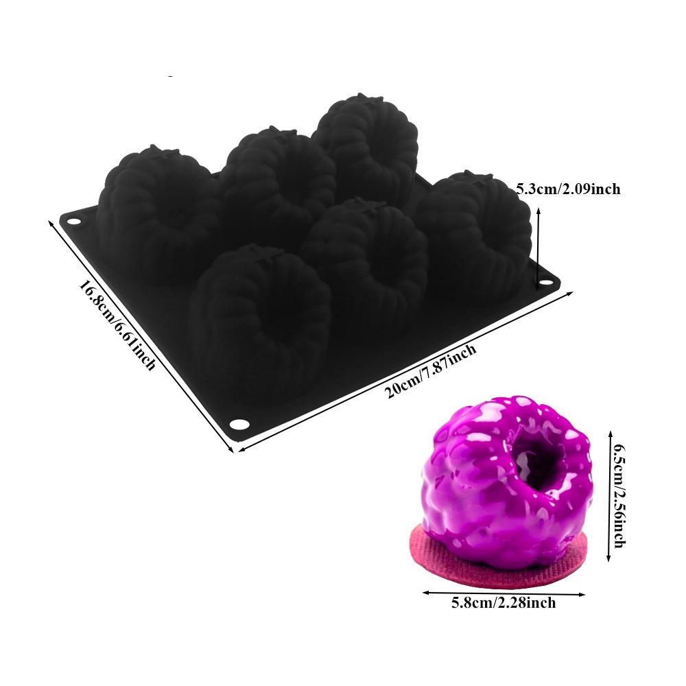 

Heat-Resistant Mousse Cake Mold Food-Grade Silicone French Pastry Baking Mold Kitchen Use 6 Cells Black