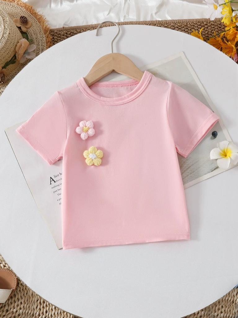 Baby Girls Summer T-Shirt & Denim Shorts Two-Piece Set