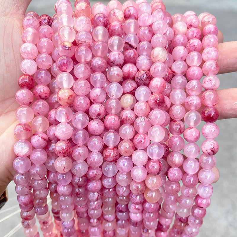Natural Stone Sea Blue Chalcedony Beads Round Loose Spacer 6 8 10mm Pick Size For Jewelry Making Necklace Bracelet Accessory