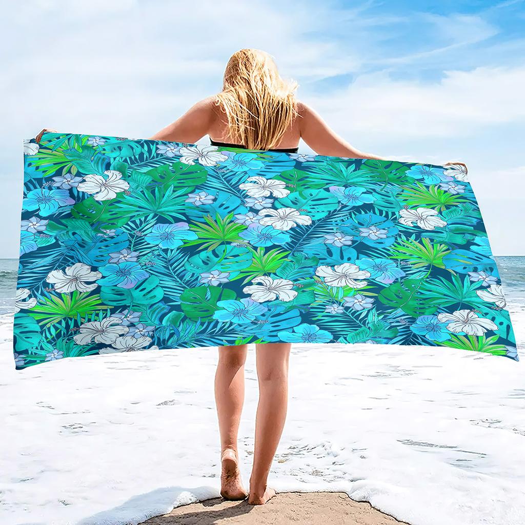 Bath Towel Boho Style Flower,Oversized Sand Proof Blanket Swimming Floral Flowers Bath Pool Towel for Travel Camping Yoga Sport