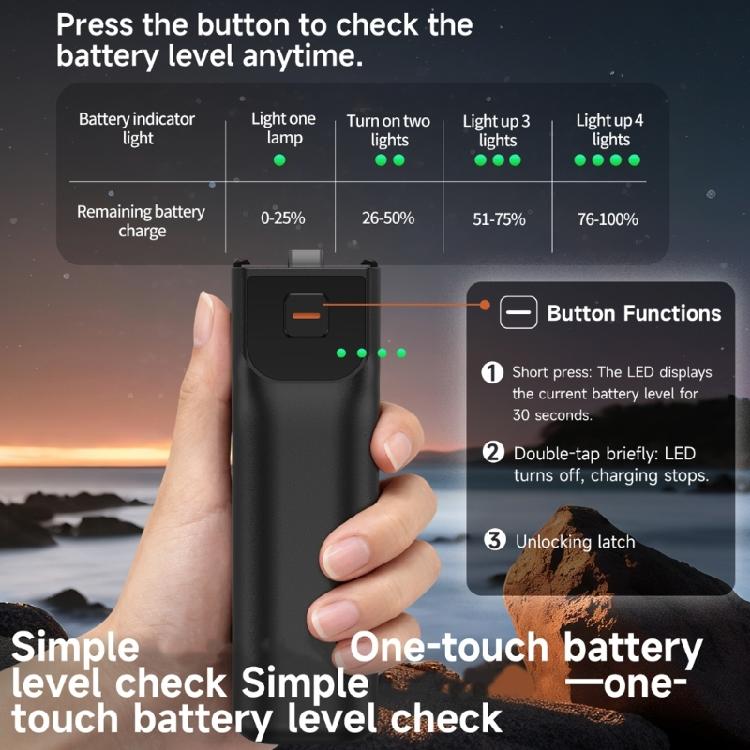 Portable Charging Grip for Pocket 3 Cameras Extended Battery Lifes Ergonomic Handle Toolless Setups