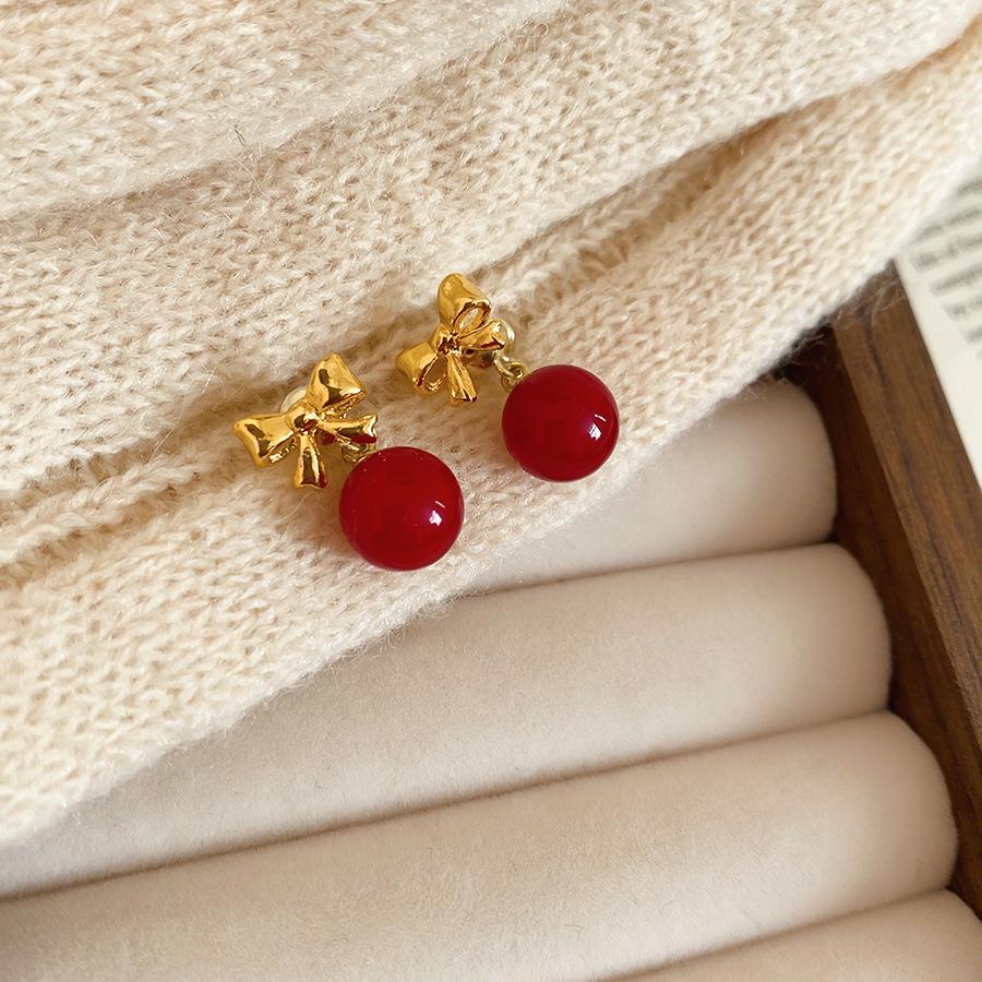 Французские Ретро Серебряные Серьги-Гвоздики Цветок Бант - Элегантные Высококлассные Модные