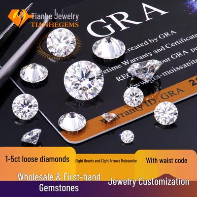 Moissanite 1-5ct Round Loose Stone, 8 Hearts & Arrows 3EX Cut, GRA-Certified. Exclusive for Live Broadcast.