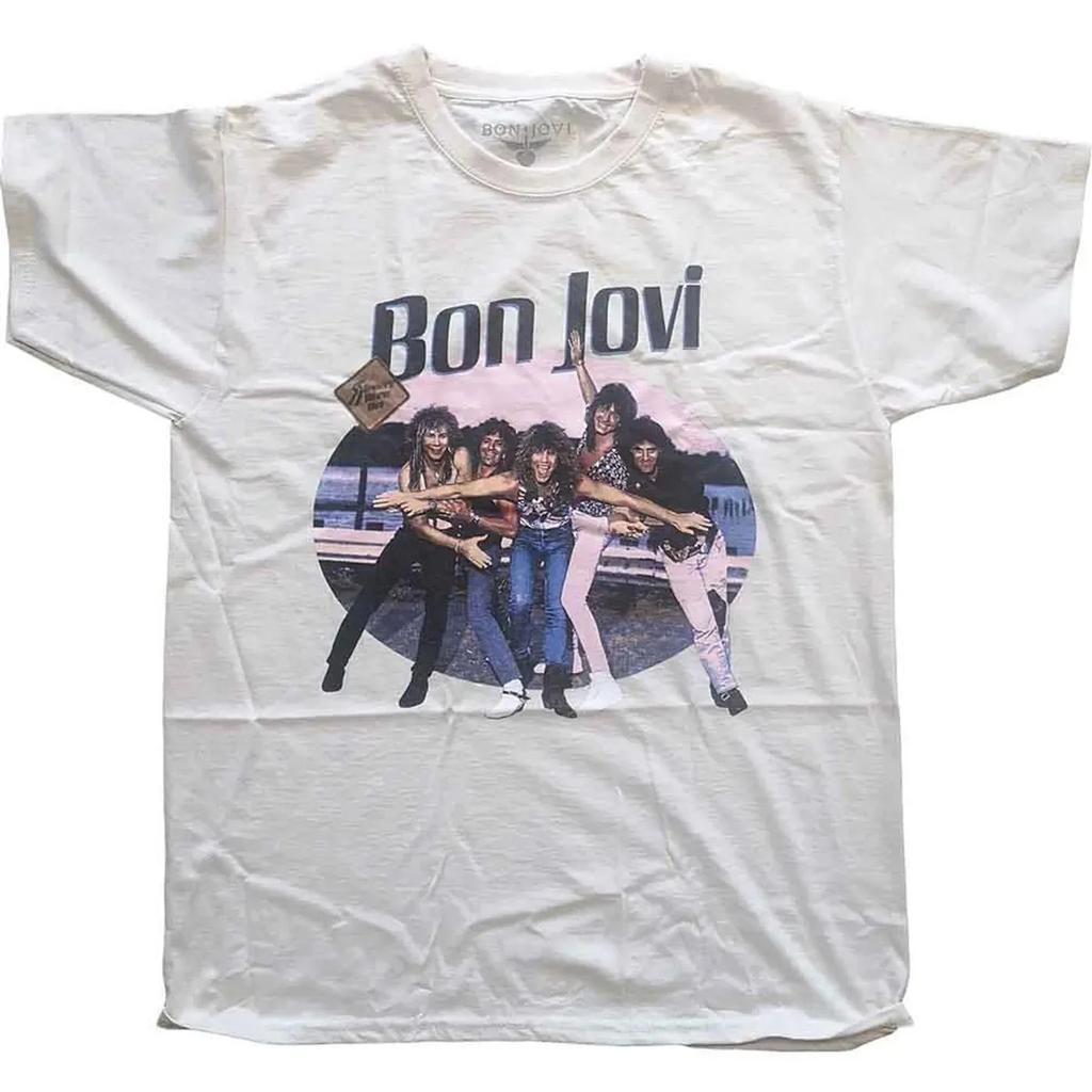 Kapela Bon Jovi Klasické Album Plakát Grafický Potisk Tričko Ležérní Oversize Muži Ženy Bavlna Streetwear Harajuku Styl Tričko