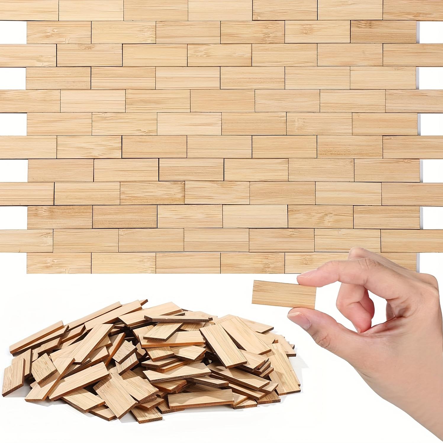 

50/100 Pcs Miniature Dollhouse Flooring 1: 12 Scale Mini Wooden Dollhouse Floor Boards Bamboo Furniture for Model Accessories 50Pcs