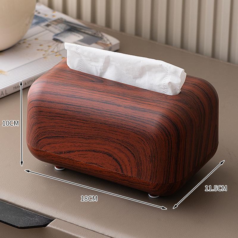 New Light Tissue Box, Living Room, Nordic Style Imitation Wood Grain Magnetic Suction Paper Box, Tissue Box